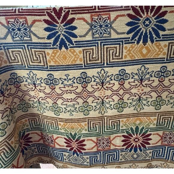 Vtg Algier Italian Embroidered Tablecloth Tapestry Persian Style 78.7" x 98.4" - Picture 3 of 16